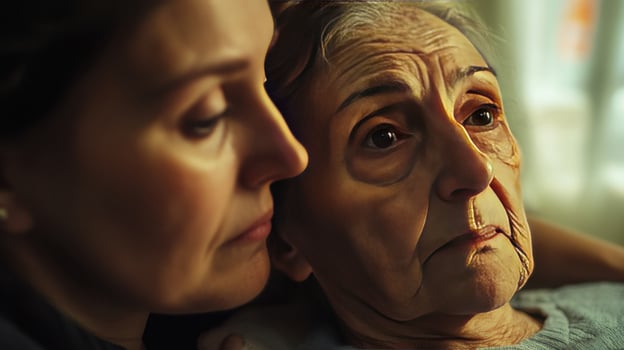 Elderly Woman with Alzheimer's and Parkinson's photo