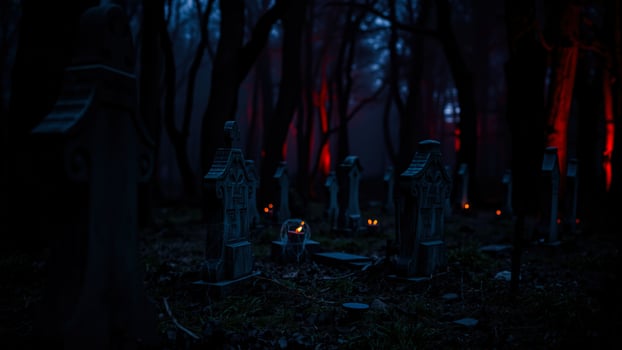 graveyard at night photo
