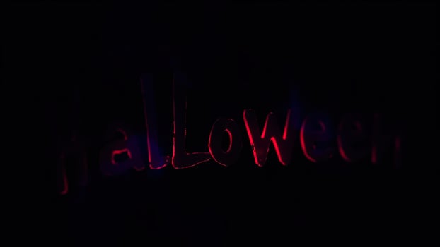 glowing halloween word photo
