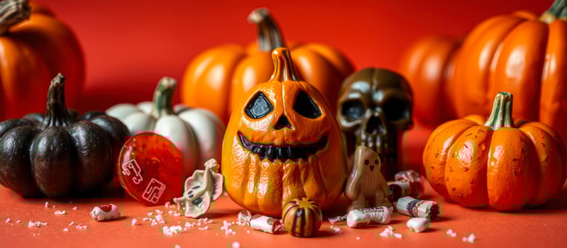 collection pumpkins ghosts a festive celebration photo