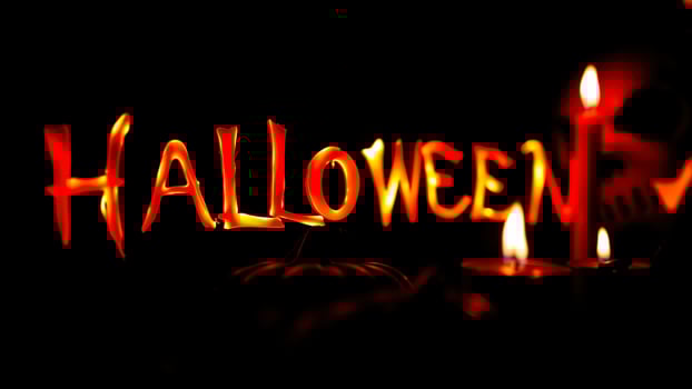 illuminated halloween spelling photo