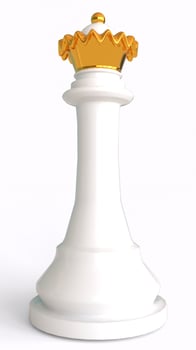 The Queen Chess Piece with white background photo