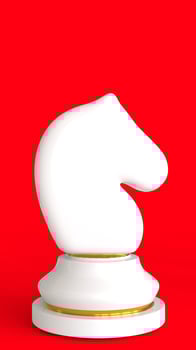 The Knight Chess Piece with red background photo