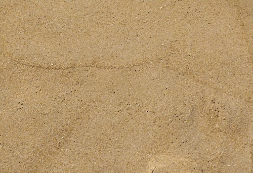 Fine golden sand covering a beach during a sunny day with clear skies, creating a serene and tranquil atmosphere for relaxation photo