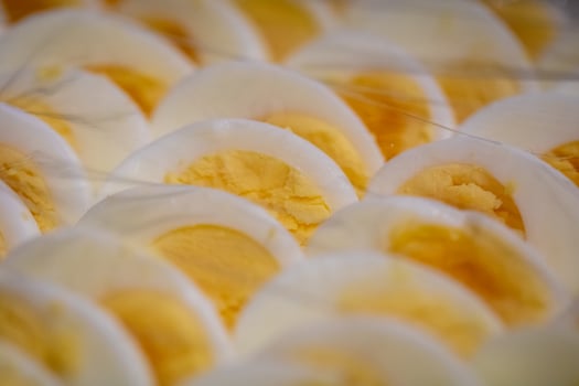 Sliced Eggs as a condiment photo