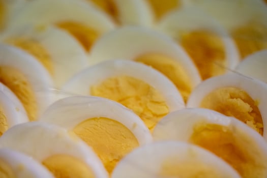 Sliced Eggs as a condiment photo
