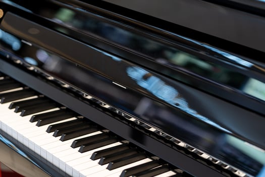 Black and white keys on an electronic piano. Piano keys closeup. Classic piano keyboard. photo