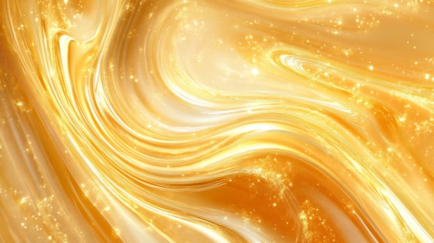 Abstract Golden Swirling Liquid with Glitter photo