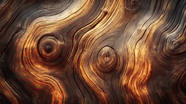 Intricate Wood Grain Pattern with Circular Knots photo