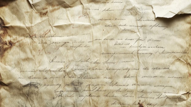 Crumpled Old Paper With Handwritten Text photo