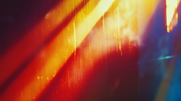 Abstract Light Streaks and Blurry Shapes in Red, Orange, and Blue photo