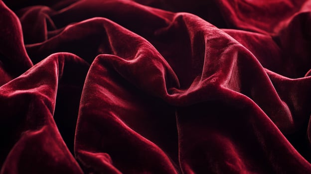 Close-up Texture of Deep Red Velvet Fabric photo