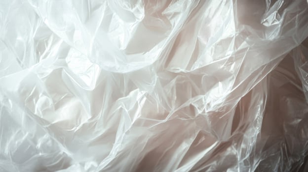 Abstract Texture of Crinkled Transparent Plastic Sheeting photo