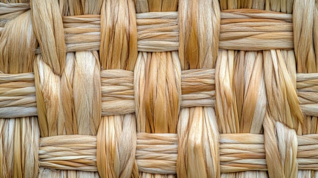 Close-up of a Woven Natural Fiber Material photo