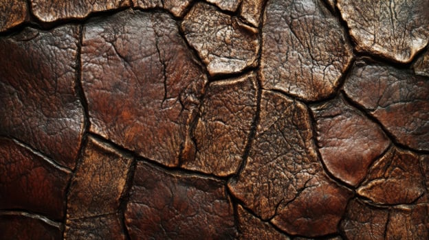 Close-up Texture of Cracked Brown Leather photo