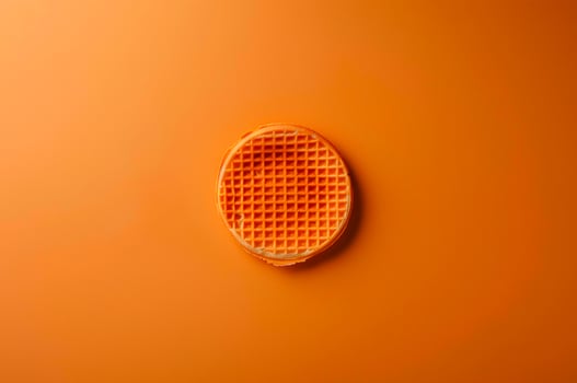 Viennese waffle on yellow background photo