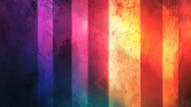 Colorful Vertical Stripes of Light Cast on Textured Wall photo