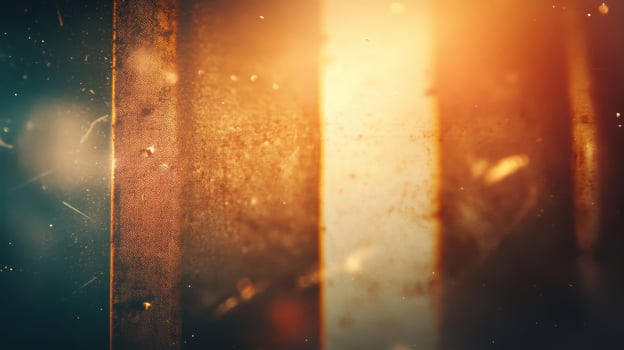 A Close-Up of a Dusty and Glowing Filmstrip photo