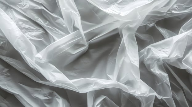 White Plastic Bag with Wrinkles and Folds photo