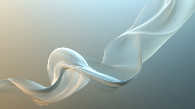 Abstract White Flowing Line Art on a Blue and Brown Gradient Background photo