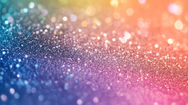 Abstract Glitter Background with Rainbow Gradient and Bokeh Lights photo