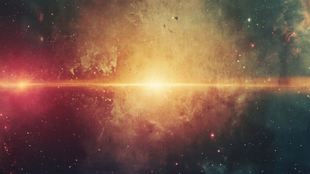 Grunge Space Background with a Glowing Horizon photo