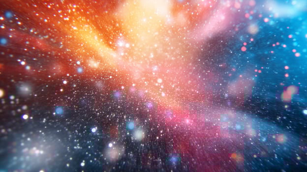 Abstract Cosmic Background with Multicolored Glimmering Lights photo