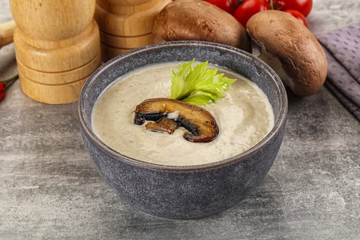 Delicous mushroom champignon cream soup photo