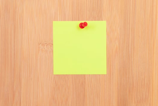 Yellow Sticky Note Pinned to the Wooden Message Board. To Do List Reminder in Office. Blank Memo Sticker at Work - Template. Empty Checklist - Mockup photo