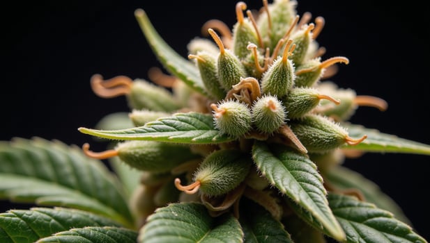 Captivating closeups of cannabis flowers reveal trichome beauty photo