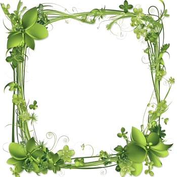 Green Floral Flower Frame Deco border photo