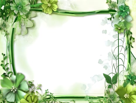 Green Floral Flower Frame Decorative border photo