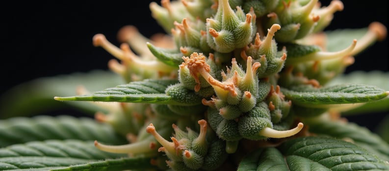 Captivating closeups of cannabis flowers reveal trichome beauty photo