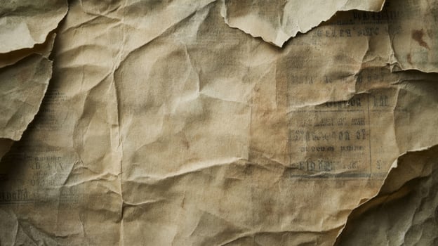 Crumpled and Torn Paper with Unreadable Text photo