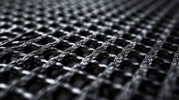 Close-Up of Black Interwoven Fabric Mesh photo