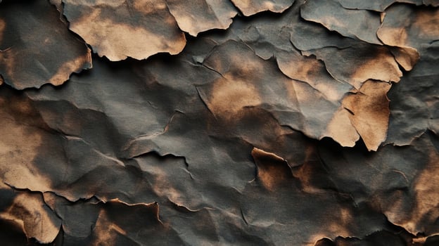 Close-up of Crumpled and Burned Paper with Jagged Edges photo