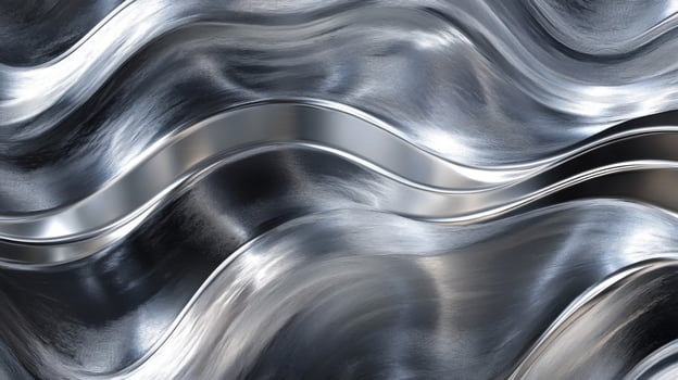 Abstract Wavy Shiny Silver Metal Texture photo