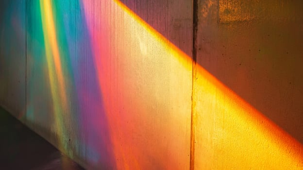 Colorful Light Streaks on a Concrete Wall photo