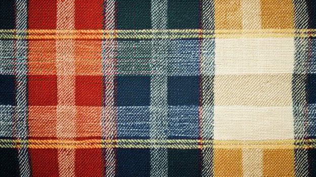A close-up of a multi-colored plaid fabric photo