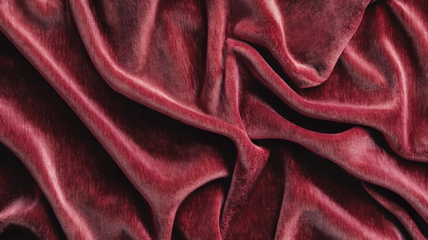 Close-up of Draped Burgundy Velvet Fabric photo