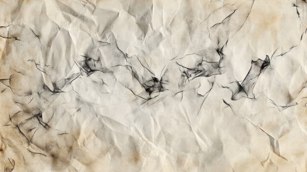 Crumpled Paper with Abstract Black Lines photo