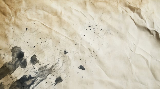 Crumpled Paper with Ink Stains and Splashes photo
