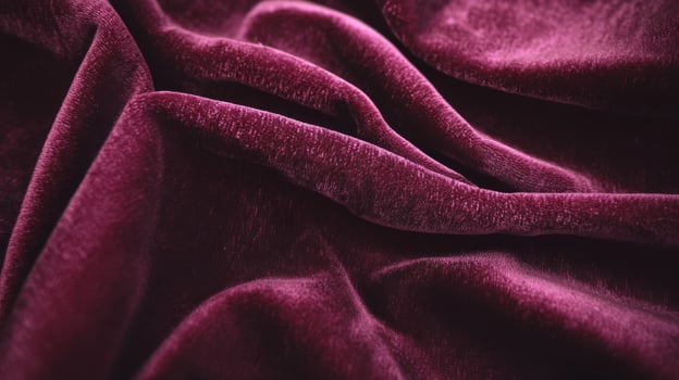 Close-up of Draped Burgundy Velvet Fabric photo