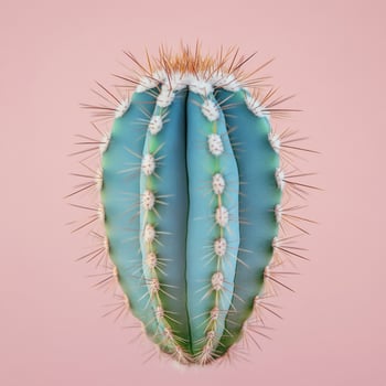 Colorful cactus against a bright pink background in a whimsical indoor setting photo