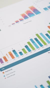 Dynamic colorcoded bar graphs displaying changing financial data stock marketsbanking photo