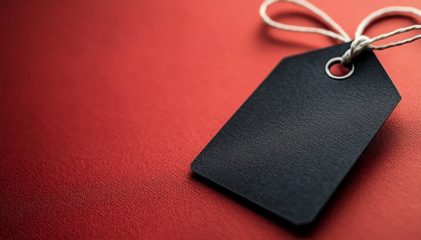 Retail package with blank cardboard decoration and rope generated by AI photo