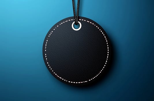 Metallic circle hanging from steel chain, fashion illustration generated by AI photo