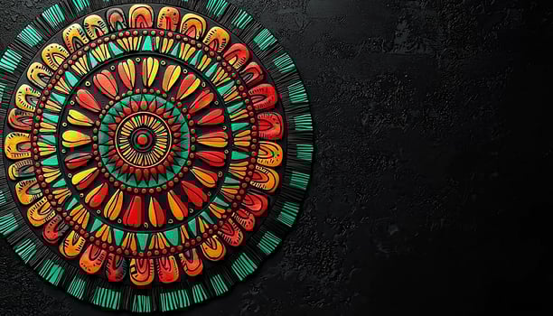 Vibrant colors in elegant mandala shape illustration backdrop generated by AI photo