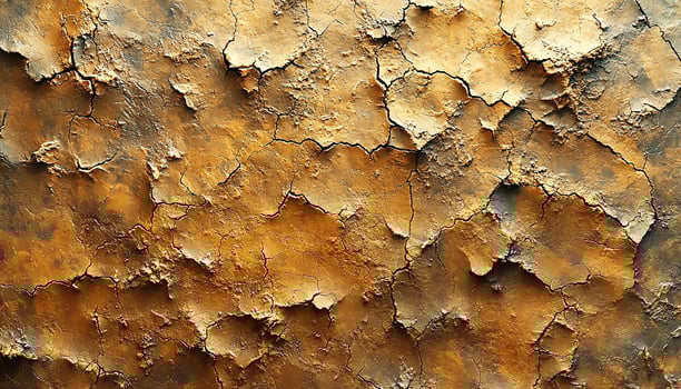 Rusty metal wall stained with grunge paint colors generated by AI photo