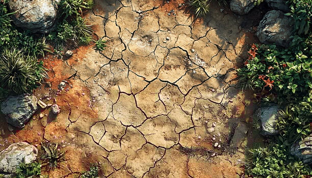 Dry dirt sand arid climate, heat generated by AI photo